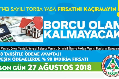 AKKUŞ BELEDİYE BAŞKANLIĞI EMLAK VE İSTİMLAK MÜDÜRLÜĞÜNDEN İLAN