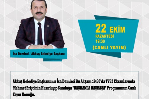 Başkan Demirci TV52 Canlı Yayın Konuğu