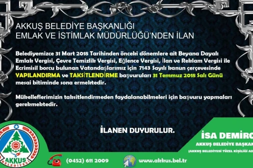 ALACAKLAR YENİDEN YAPILANDIRILIYOR